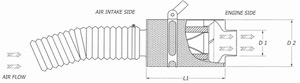 Dimensions du kit d'admission dynamique BMC CDA carbone CDASP-06 pour BMW M3 E46