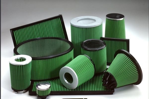 Gamme de filtres à air sport Green en coton : filtres de remplacement (panneau) et filtres coniques